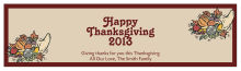 Thick Border Thanksgiving Water bottle Labels 7x1.875